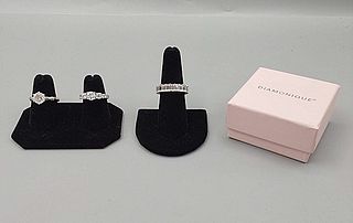 Group of 3 CZ Sterling Rings-Diamonique and More