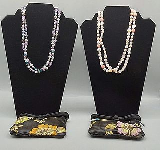 Pair of Freshwater Pearl and Gemstone Necklaces by Honora