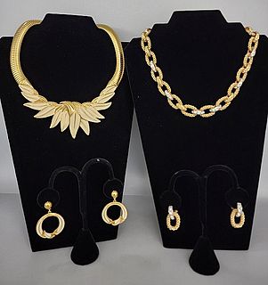 2 Gold Tone Necklace Sets-Kenneth Jay Lane, More