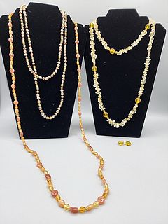 Group of 3 Long Gemstone Necklaces