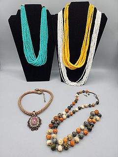 Group of 5 Beaded Necklaces and More