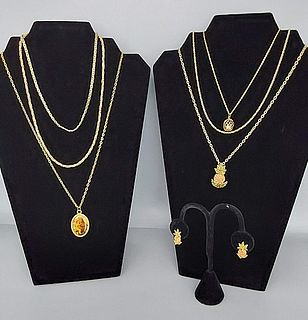 Group of 6 Gold Tone Necklaces-Napier and More