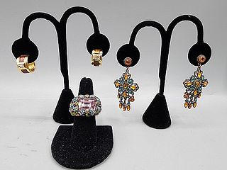 Rhinestone Earring and Ring Group-Heidi Daus and More  