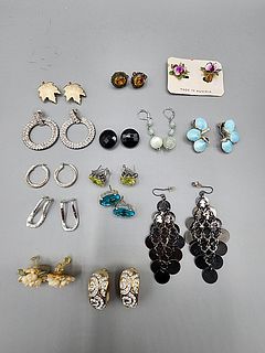 13 Silver Tone and Vintage Earrings