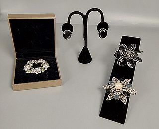 Group of 3 Floral Brooches and More
