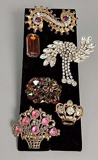 6 Vintage 1930-1960 Brooches-McClelland Barclay and More