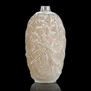 LALIQUE "Ronces" vase, clear glass