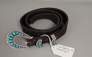 Navajo Sterling and Turquoise Belt-Lee Charley Jr.