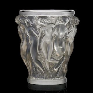 LALIQUE "Bacchantes" vase, clear glass