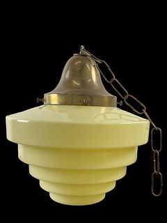 Art Deco Honey Comb Glass Hanging Lamp