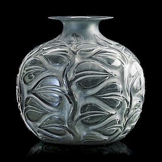 LALIQUE "Sophora" vase, smoky topaz glass
