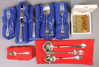 (87) FRENCH CHRISTOFLE 'ALBI' SILVERPLATE FLATWARE SERVICE FOR TWELVE