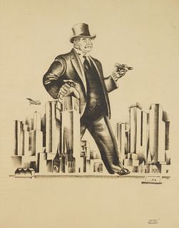 Hugo Gellert (American, 1892-1985) lithograph