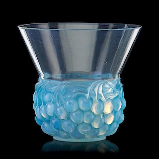 LALIQUE "Cerises" vase, opalescent glass