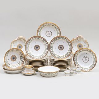 Paris Duc d'Angoulême Gilt Decorated Porcelain Part Table Service