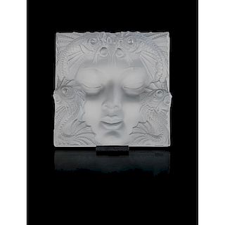 LALIQUE "Masque de Femme" glass panel