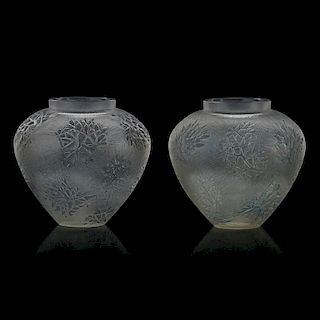 LALIQUE Two "Esterel" vases