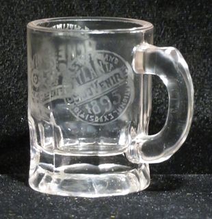 1895 Acme Fine Beers Etched Glass Mini Mug Match Holder Macon Georgia