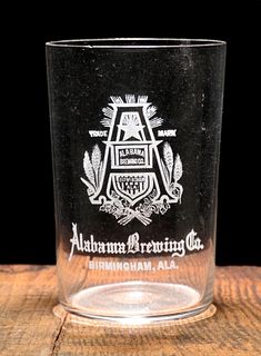 1897 Alabama Brewing Co. Etched Glass Birmingham Alabama