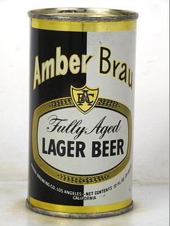 1963 Amber Brau Lager Beer 12oz Flat Top Can 31-09 Los Angeles California