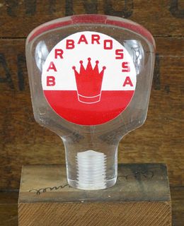 1955 Barbarossa Beer 3½ inch Acrylic Tap Handle Cincinnati Ohio