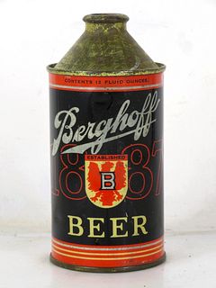 1948 Berghoff 1887 12oz Cone Top Can 151-22 Fort Wayne Indiana