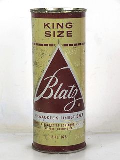 1957 Blatz Beer 15oz Flat Top Can 225-17 Los Angeles California