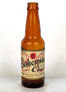 1925 Bohemian Club Beverage 7oz Bottle Spokane Washington