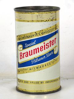 1958 Braumeister Pilsener Beer 12oz Flat Top Can 41-15.2 Milwaukee Wisconsin
