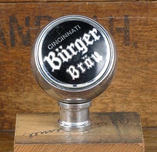 1947 Burger Brau Beer Ball Knob BTM-1163 Cincinnati Ohio