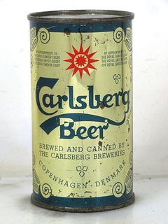 1963 Carlsberg Beer 12oz Flat Top Can Copenhagen Denmark