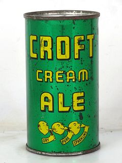 1945 Croft Cream Ale 12oz Flat Top Can 52-24 Boston Massachusetts