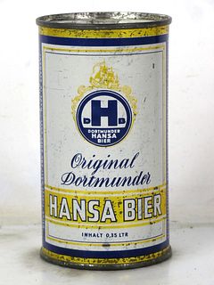 1961 Dortmunder Hansa Beer 12oz Flat Top Can Dortmund Germany