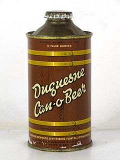 1937 Duquesne Can-O-Beer 12oz Cone Top Can 159-25 McKees Rocks Pennsylvania