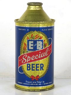 1940 E & B Special Beer 12oz Cone Top Can 160-15 Detroit Michigan
