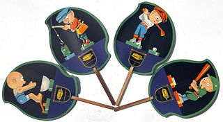 1910 Set of 4 Edelweiss Beer Fans Chicago Illinois