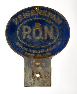 1933 Feigenspan P.O.N. Tin Tap Marker Newark New Jersey