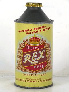 1947 Fitger's Rex Beer 12oz Cone Top Can 162-24v1 Duluth Minnesota