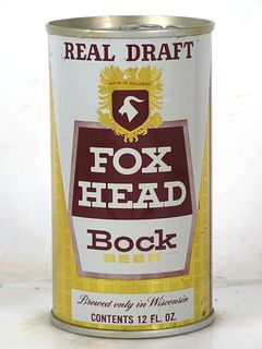 1970 Fox Head Bock Beer 12oz Tab Top Can T66-? Unpictured Sheboygan Wisconsin