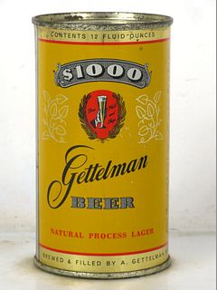 1954 Gettelman $1000 Beer 12oz Flat Top Can 109-11 Milwaukee Wisconsin
