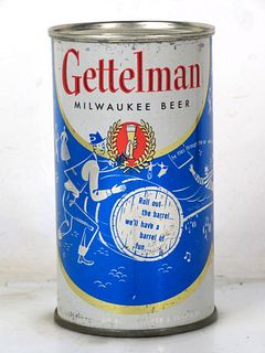 1956 Gettelman Milwaukee Beer (Blue) 12oz Flat Top Can 69-19 Milwaukee Wisconsin