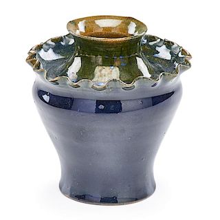 GEORGE OHR Vase with ruffled shoulder