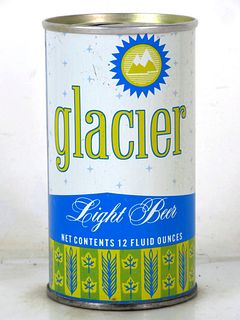 1968 Glacier Light Beer 12oz Tab Top Can T68-37 Los Angeles California