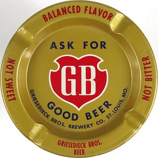 1948 Griesedieck Bros. Beer Tin Ashtray St. Louis Missouri