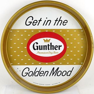 1958 Gunther Premium Beer 13 inch Serving Tray Baltimore Maryland