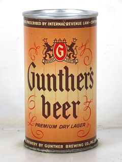 1946 Gunther's Beer 12oz Flat Top Can 78-22 Baltimore Maryland