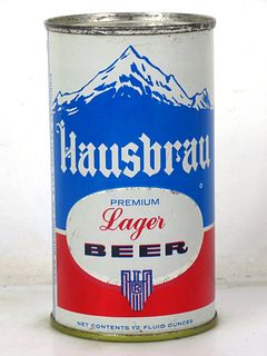 1960 Hausbrau Lager Beer 12oz Flat Top Can 81-01 Los Angeles California