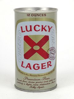 1969 Lucky Lager Beer 12oz Tab Top Can T89-22 San Francisco California