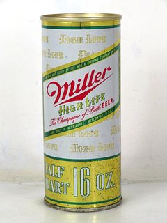 1964 Miller High Life Beer 16oz One Pint Tab Top Can T156-30z Milwaukee Wisconsin