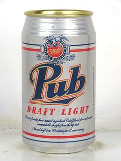 1986 Miller Pub Draft Light Beer (test) 12oz Tab Top Can T239-22V Milwaukee Wisconsin